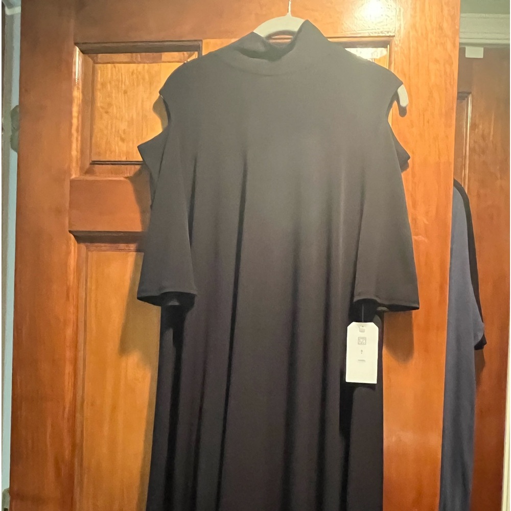Clara Sunwoo Olive Penelope Turtleneck Cold Shoulder A-line Tunic Dress Size S
